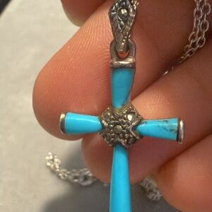 Turquoise Cross Pendant Necklace